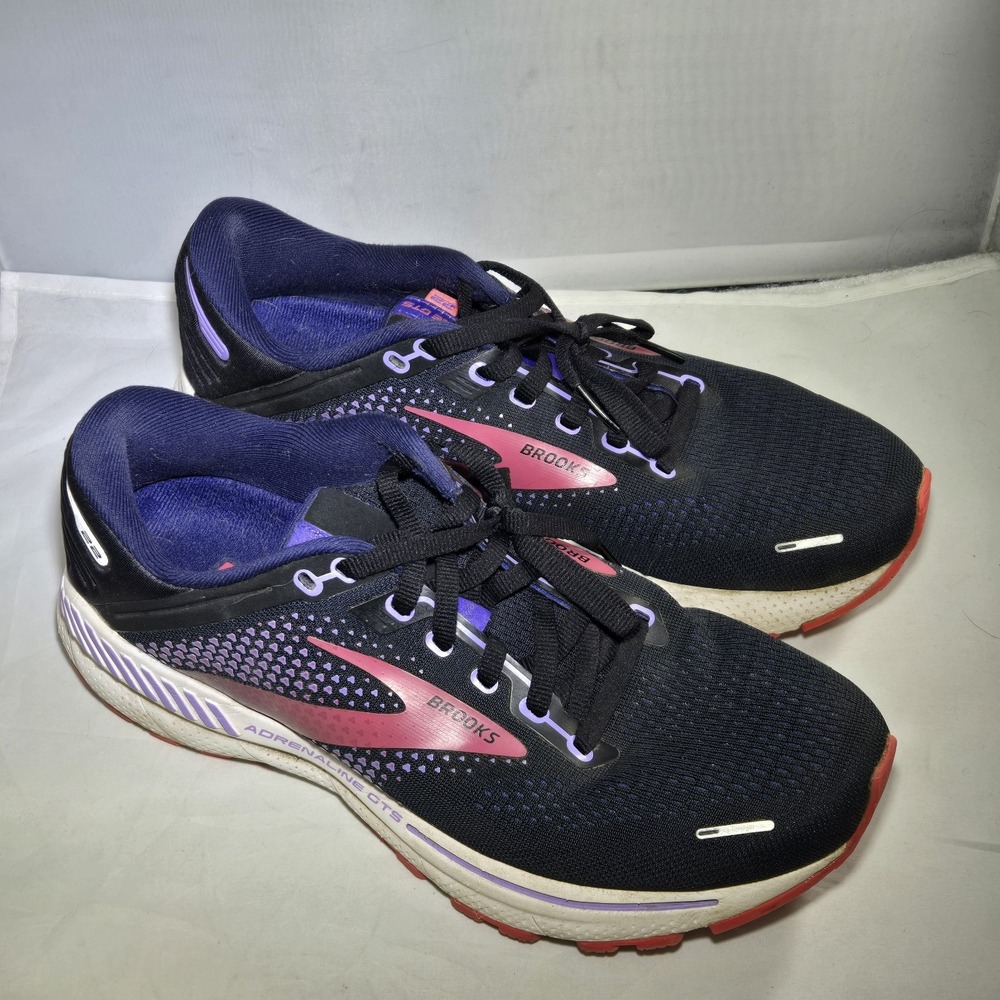 Brooks Adrenaline GTS 22 Womens Size 9 Blue Black Purple Running Shoes Sneakers